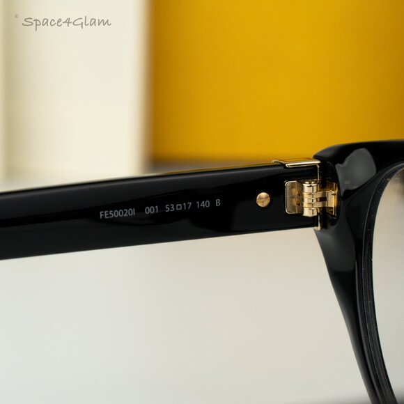 BRAND NEW Fendi FE50020I FIRST 053 Shiny Black Demo Women Cat Eye Eyeglasses - Picture 5 of 9